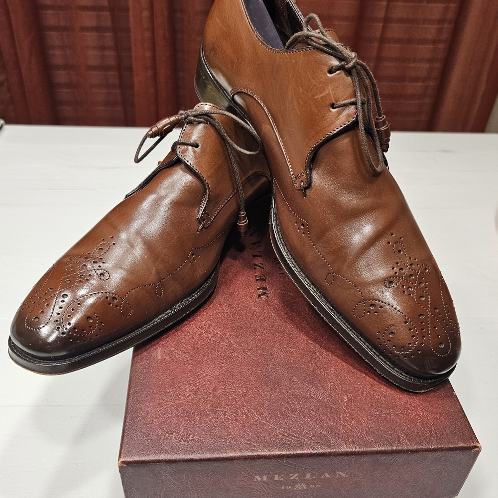 Mezlan Men's Brown Leather Dress Shoes